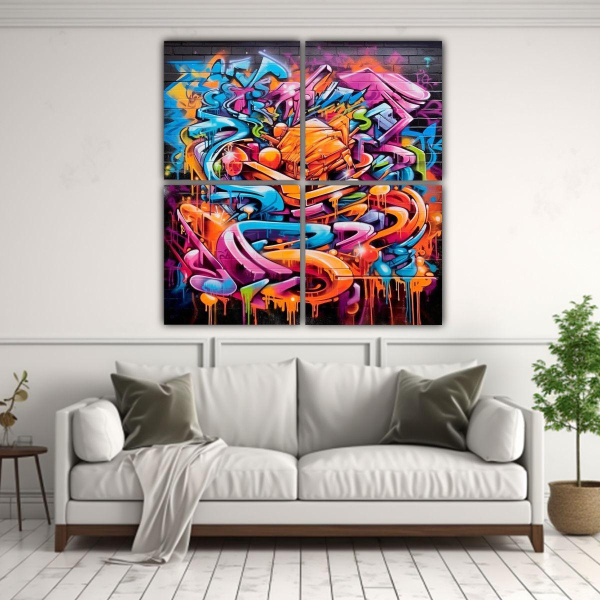 Cuadros De Inspiración DILLIGAF Estilo Grafiti 40x40 Cm-2