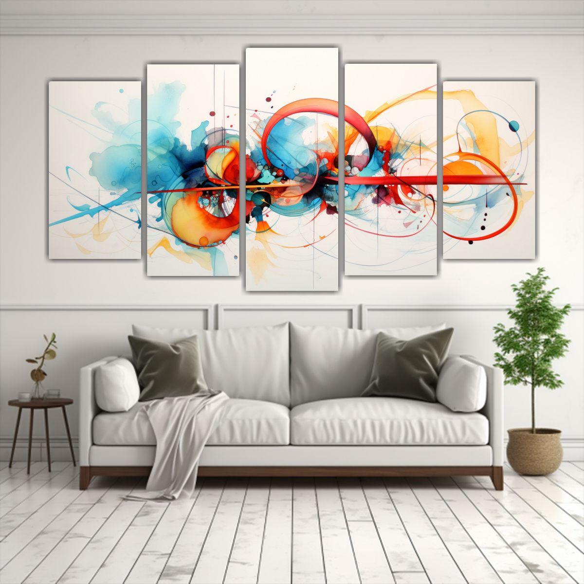 Conjunto De 5 Composiciones De Tonos Armonía En 250x125 Cm-2