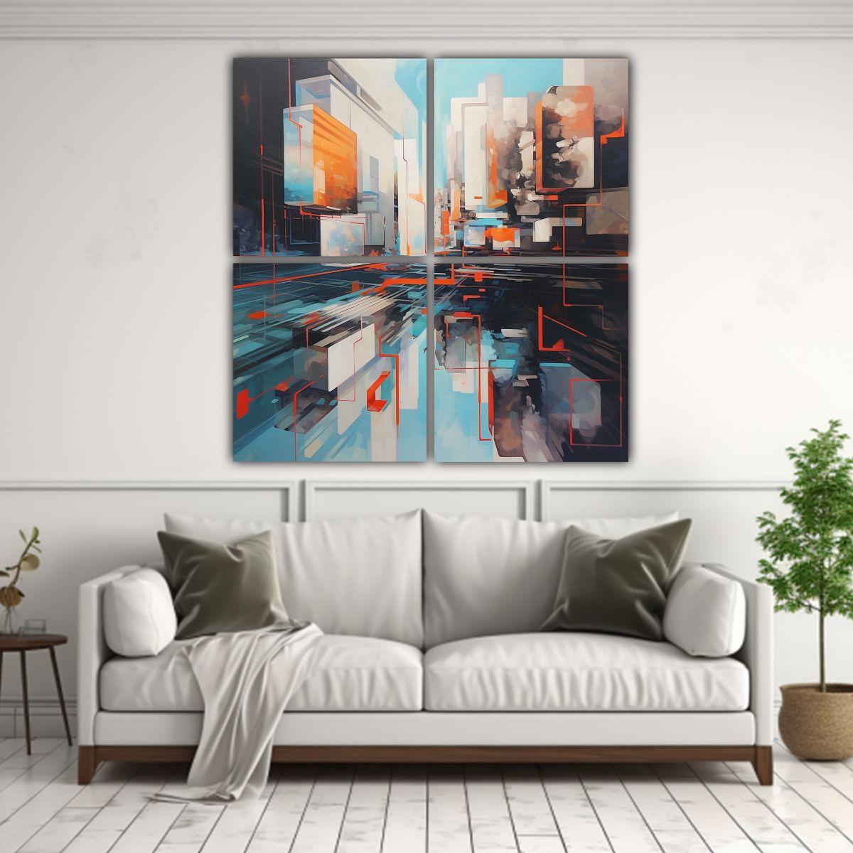 Visión Intensa Del Patrón En Este Arte En Lienzo 140x140 Cm-2