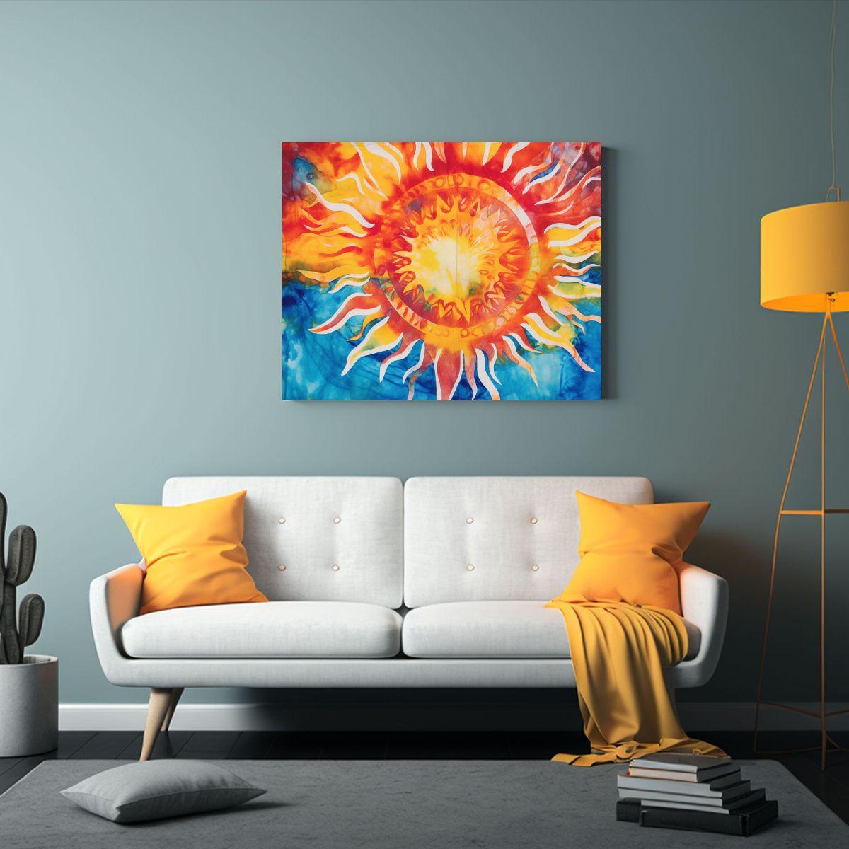 Cuadro Abstracto Duradero Diseño Tie Dye Sol. 120x80cm-2