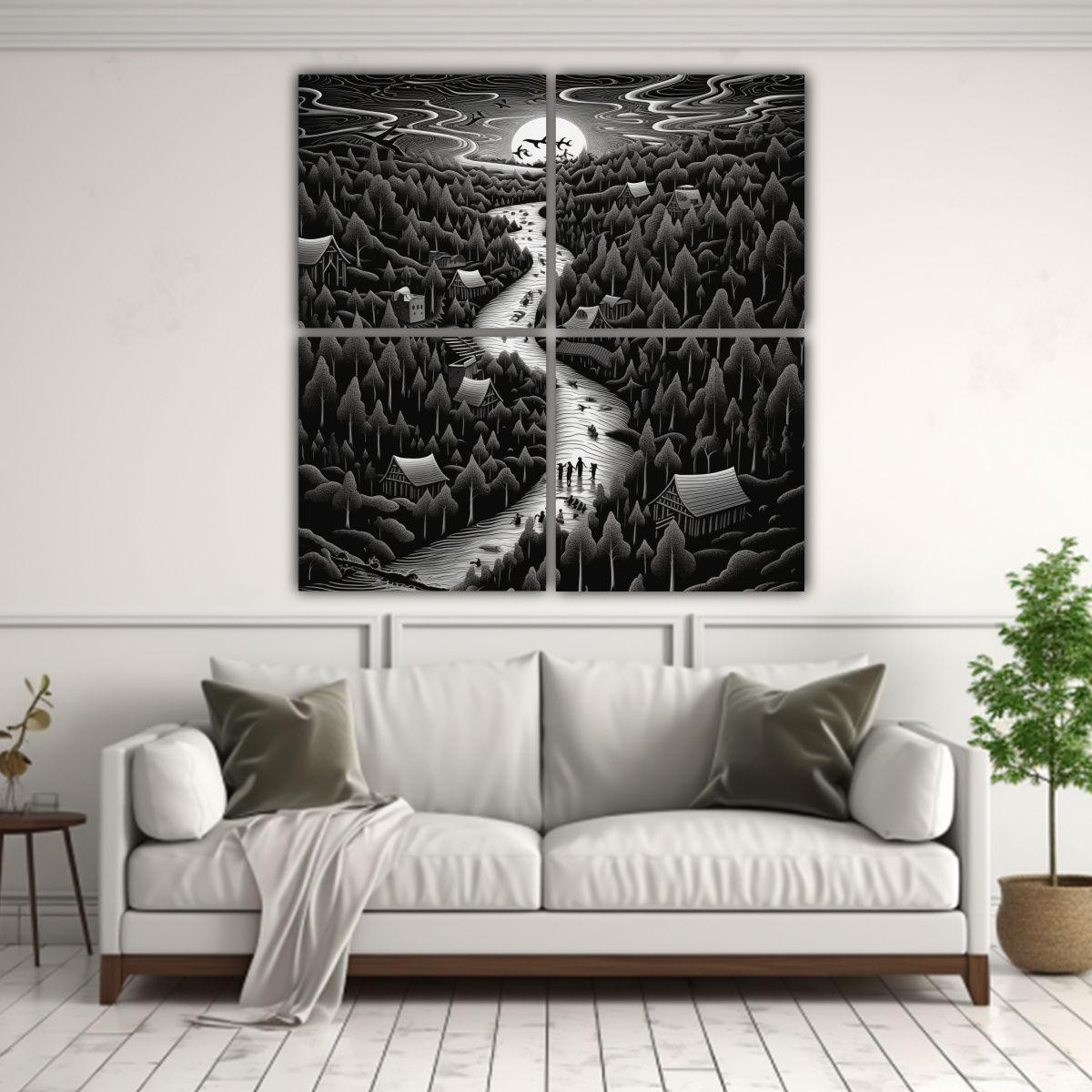 Cuatro Artes Inspiración Naturaleza Viva 200x200 Cm-2