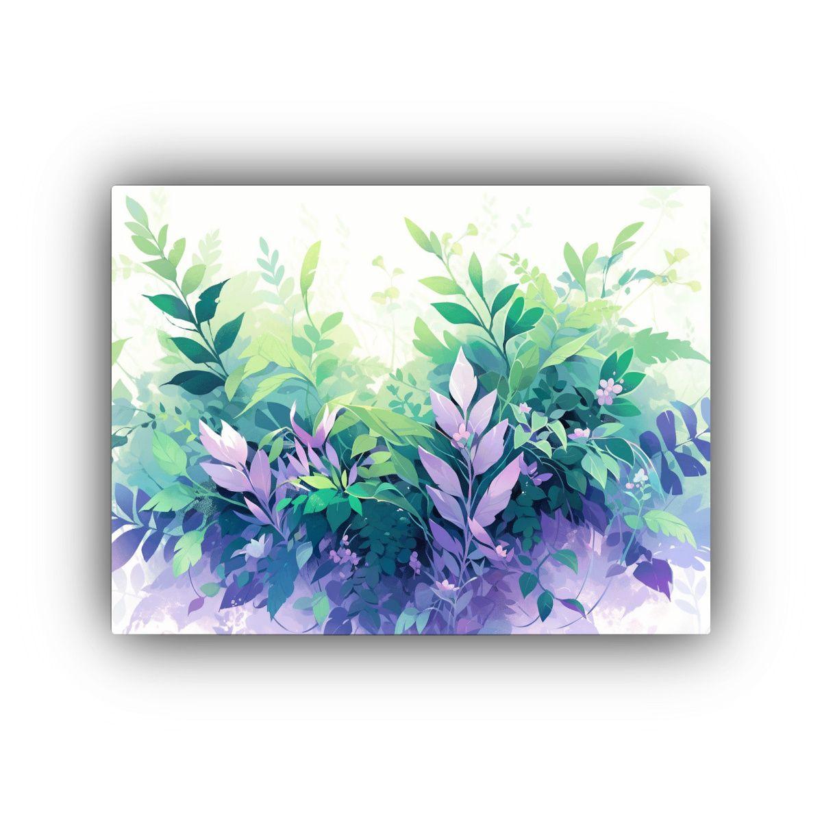 Lienzo Impreso Alta Resolución Verde Y Morado Neonoir Atmos 30x20cm-0