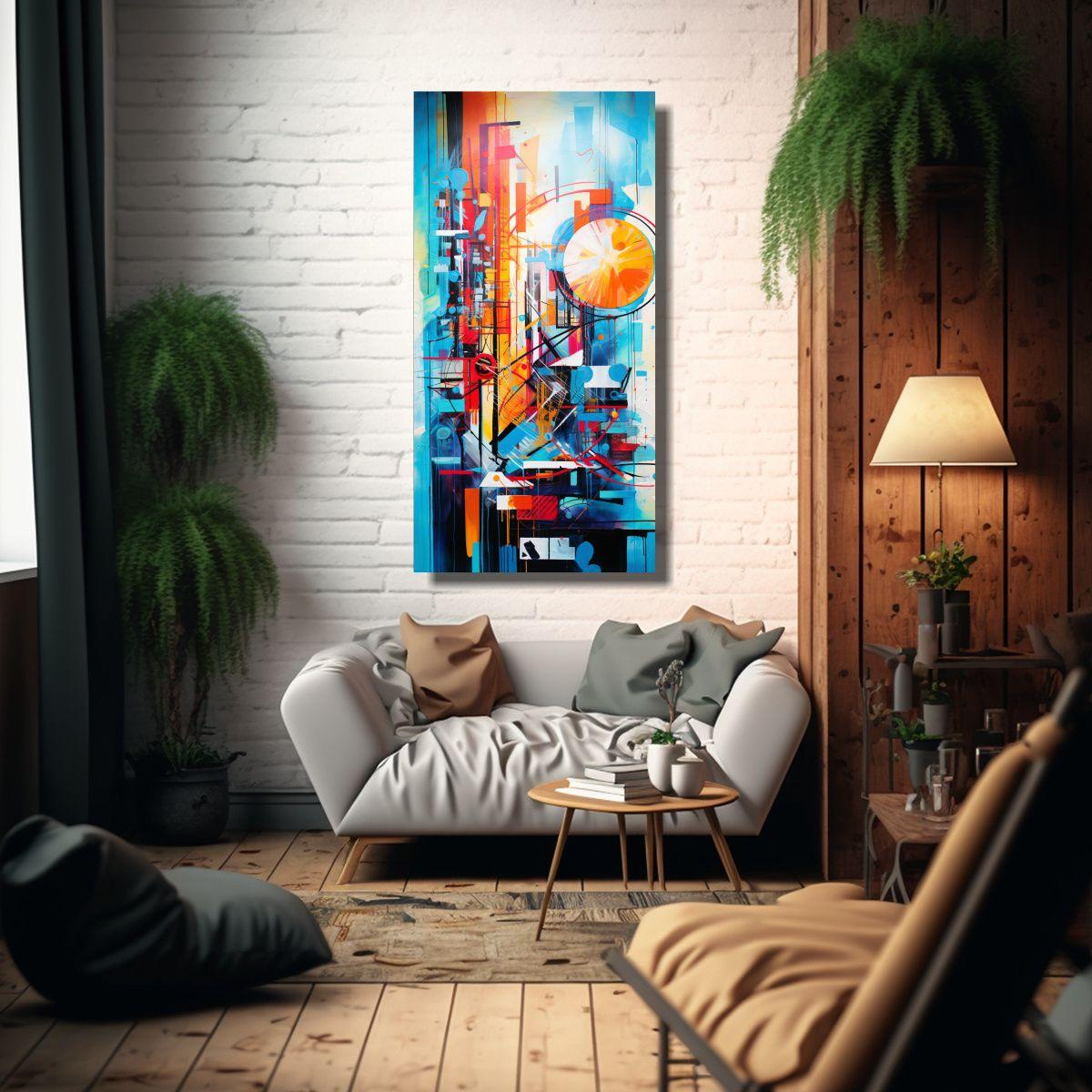 Pintura Lienzo Abstracción Street Art Y Grafiti 30x60cm-2