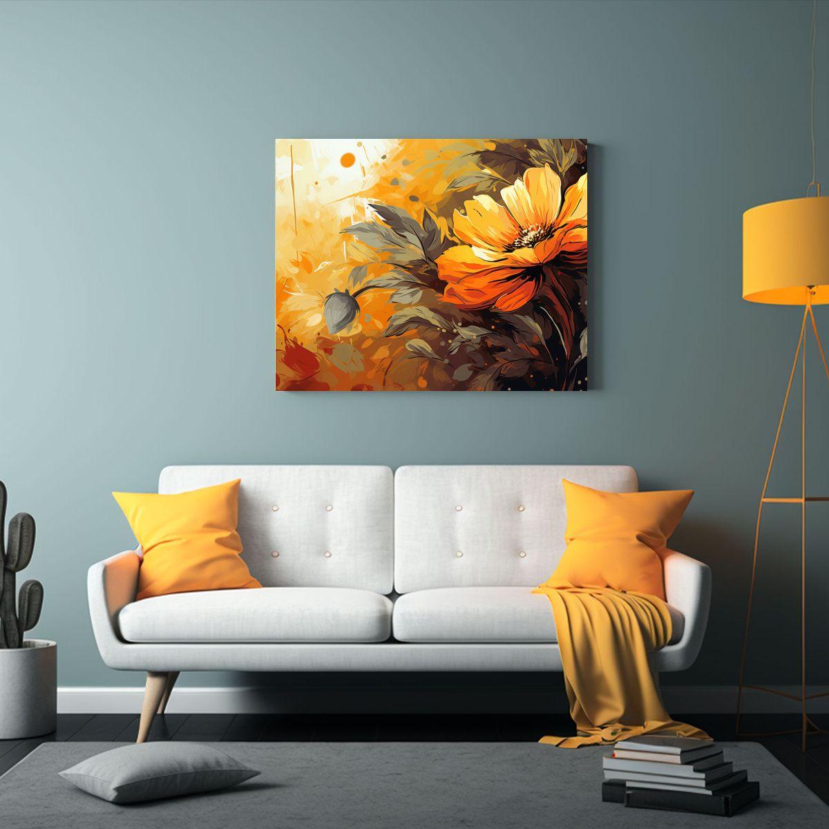 Cuadro Amarillo Y Naranja Movimiento Neonoir Para Decoració 45x30cm-2
