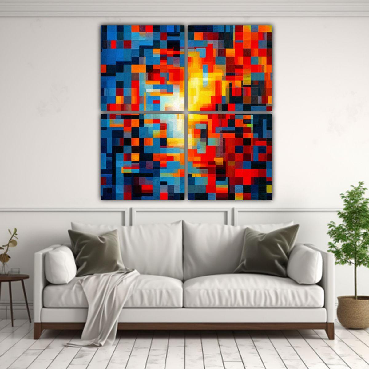 Pinturas Abstractas Algorítmicas De Los Años 80 200x200 Cm-2