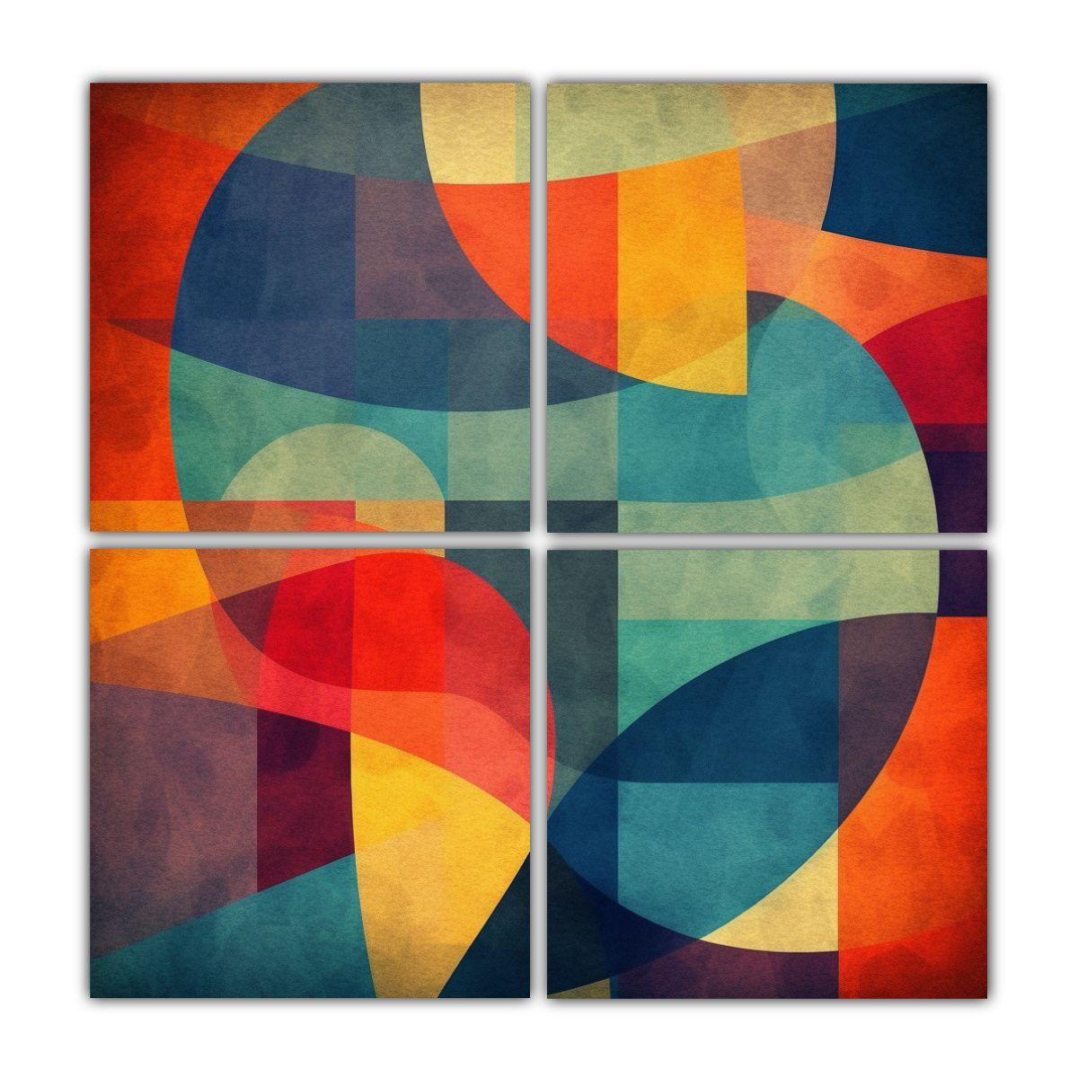 Pinturas Decorativas Con Formas De Colores 200x200 Cm-0