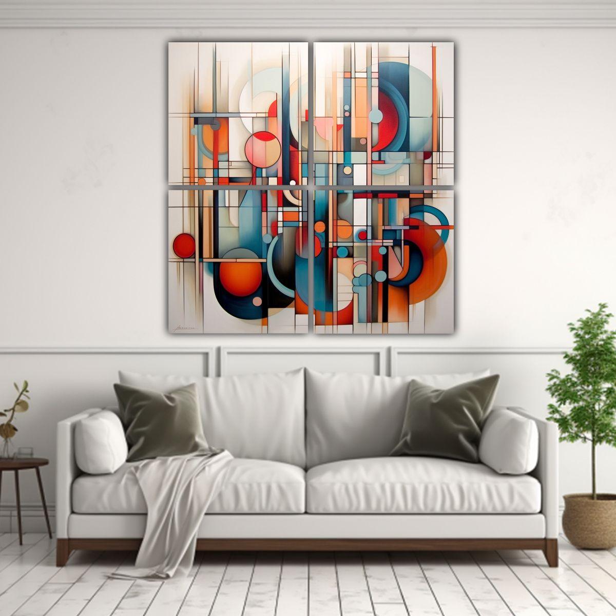 Cuatro Lienzos De Tela Con Temática Inspiradora 180x180 Cm-2