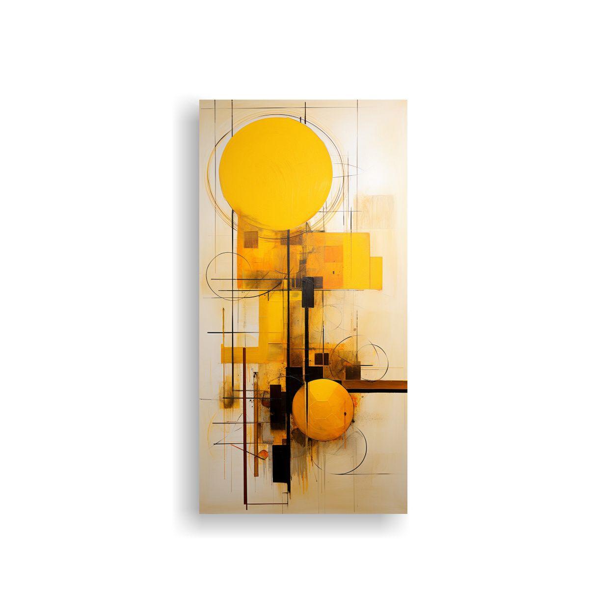 Cuadro Abstracto Amarillo De Exuberantes Colores 50x100cm-0
