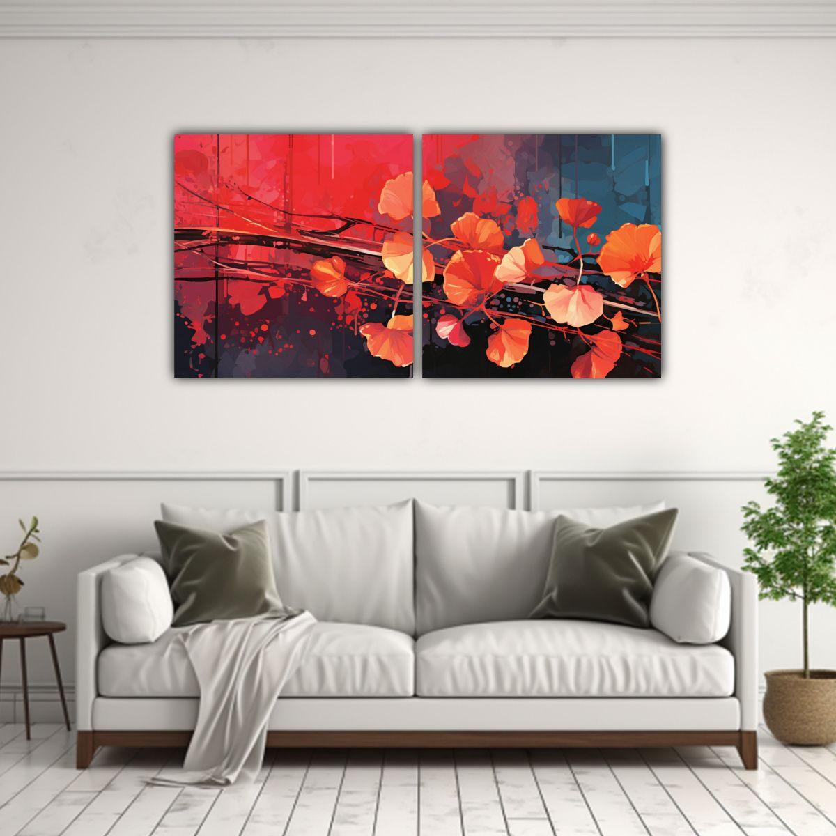 Pintura Decorativa De Un árbol De álamo 80x40 Cm-2