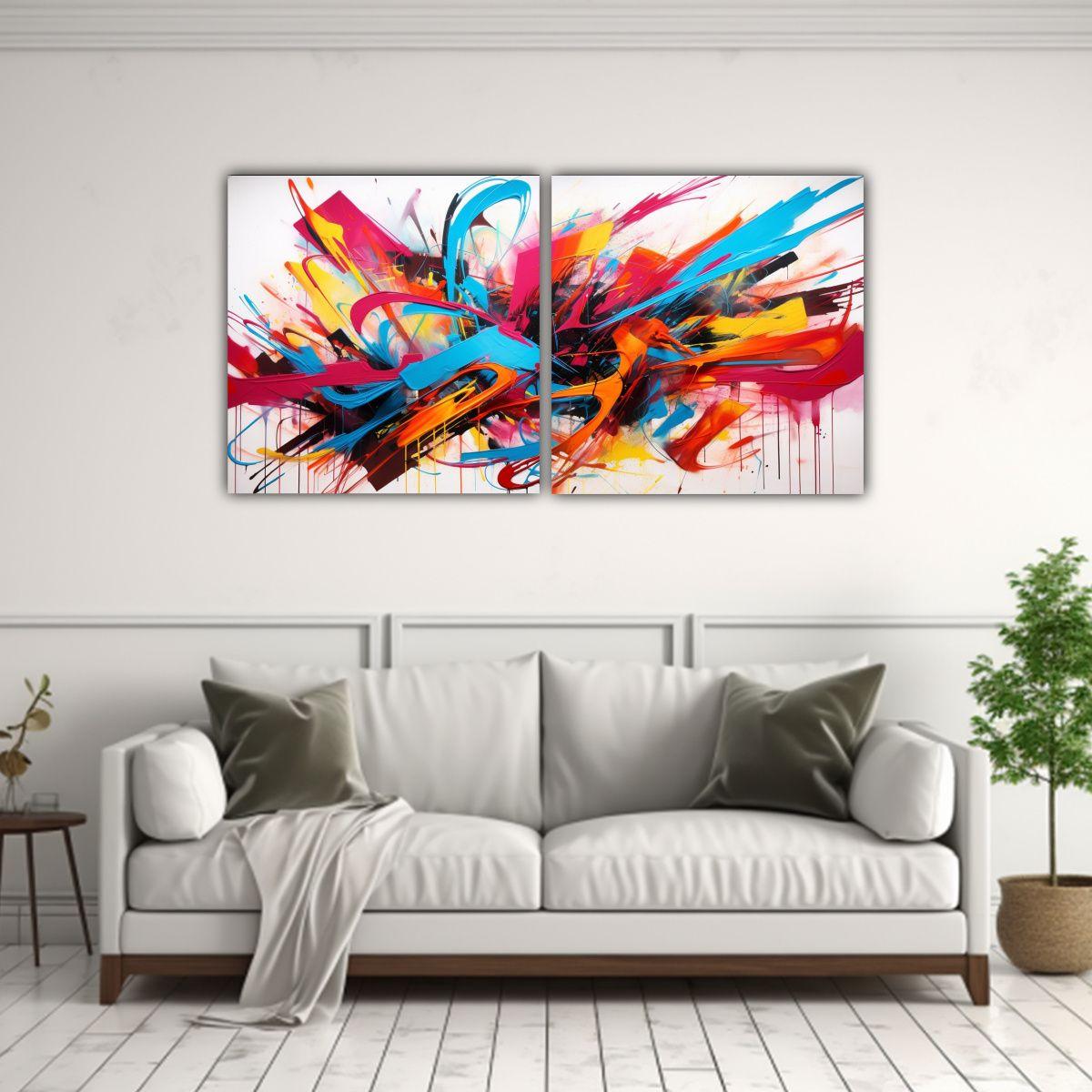 Pinturas Decorativas De Concepto De Simetría 120x60 Cm-2