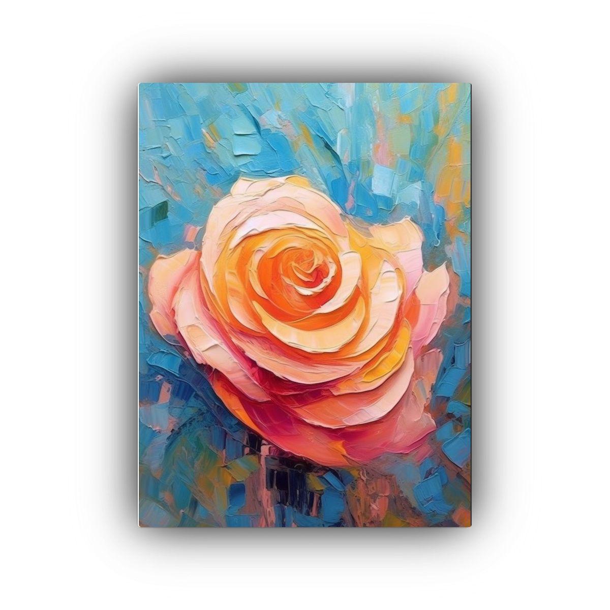 Pintura Abstracta Gruesa De Rosa Mágica, 40x60cm-0