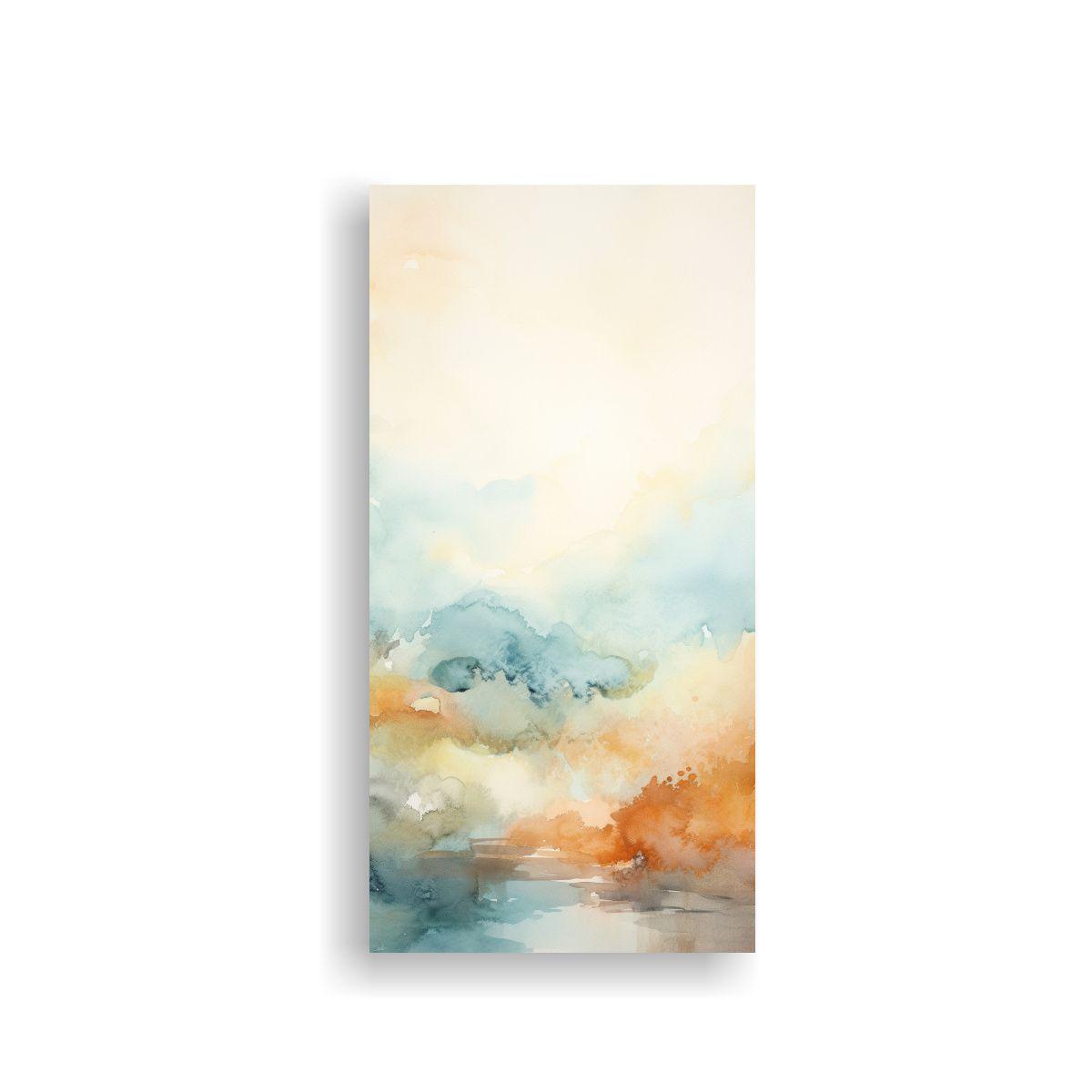 Paisaje Tranquilo En Bastidor Arte Abstracto De 40x80cm-0