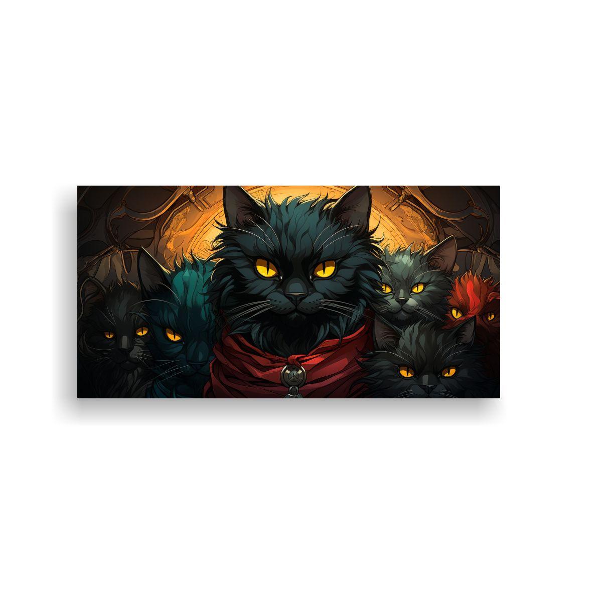 Pintura Decorativa De Gatos Apilados En Estilo 80x40cm-0