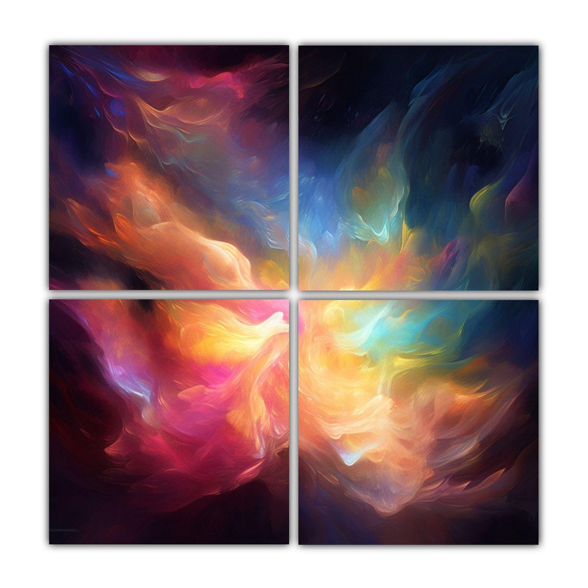 Cuatro Pinturas Abstractas Con Detalles Hermosos 180x180 Cm-0