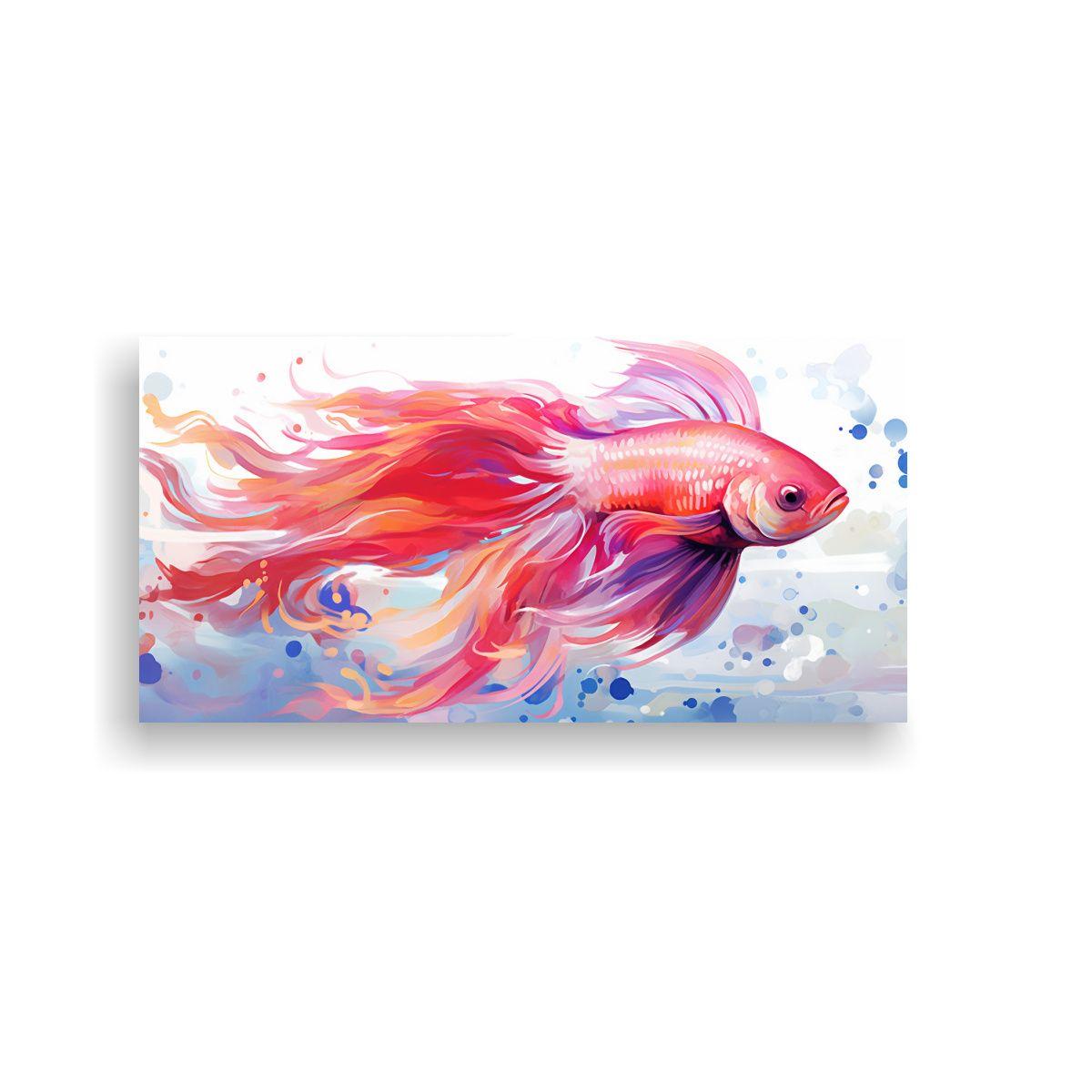 Pintura En Lienzo Estilo Galería Detalle De Pez 80x40cm-0