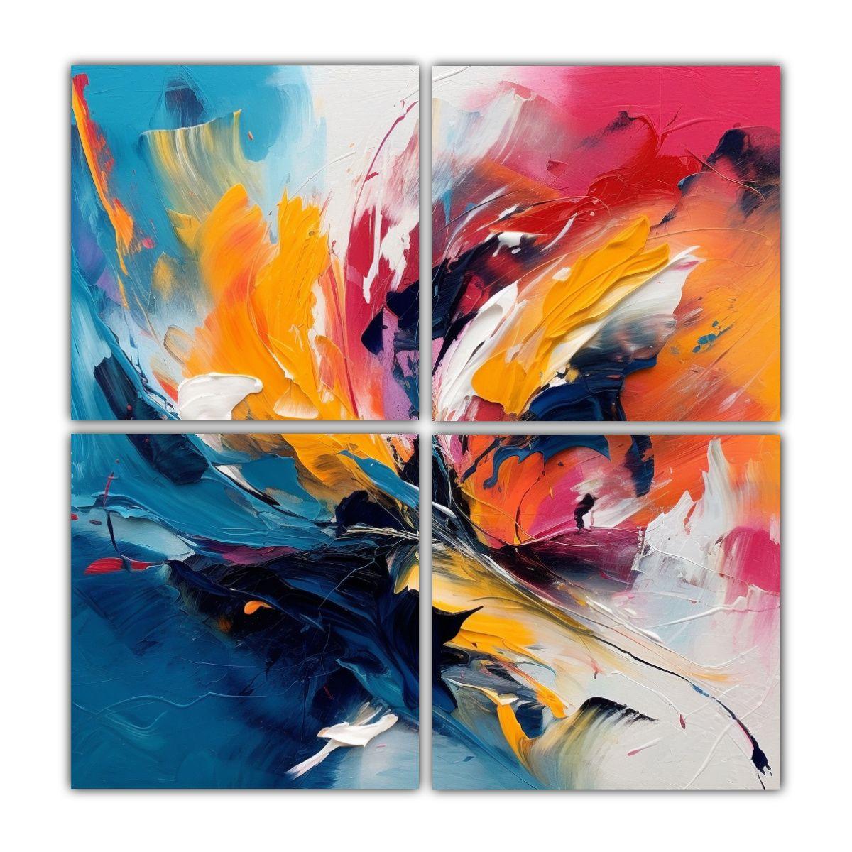 Cuadros Vintage Abstractos Modernos Y Coloridos 160x160 Cm-0