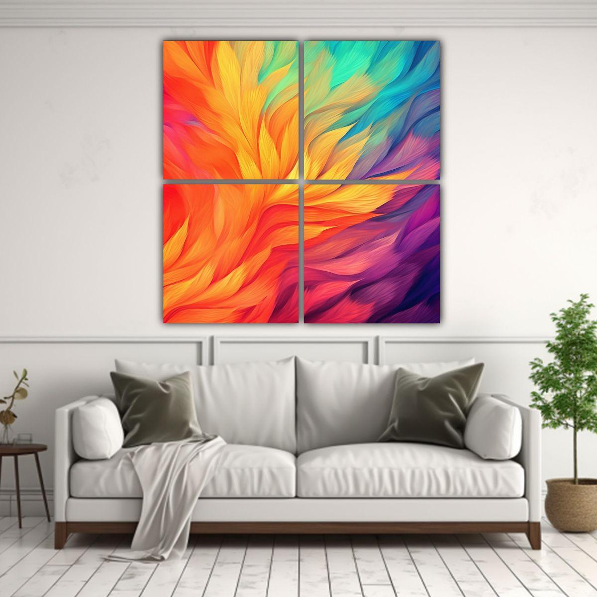 Cuadros De Colores Para Habitación Con Fondo 140x140 Cm-2