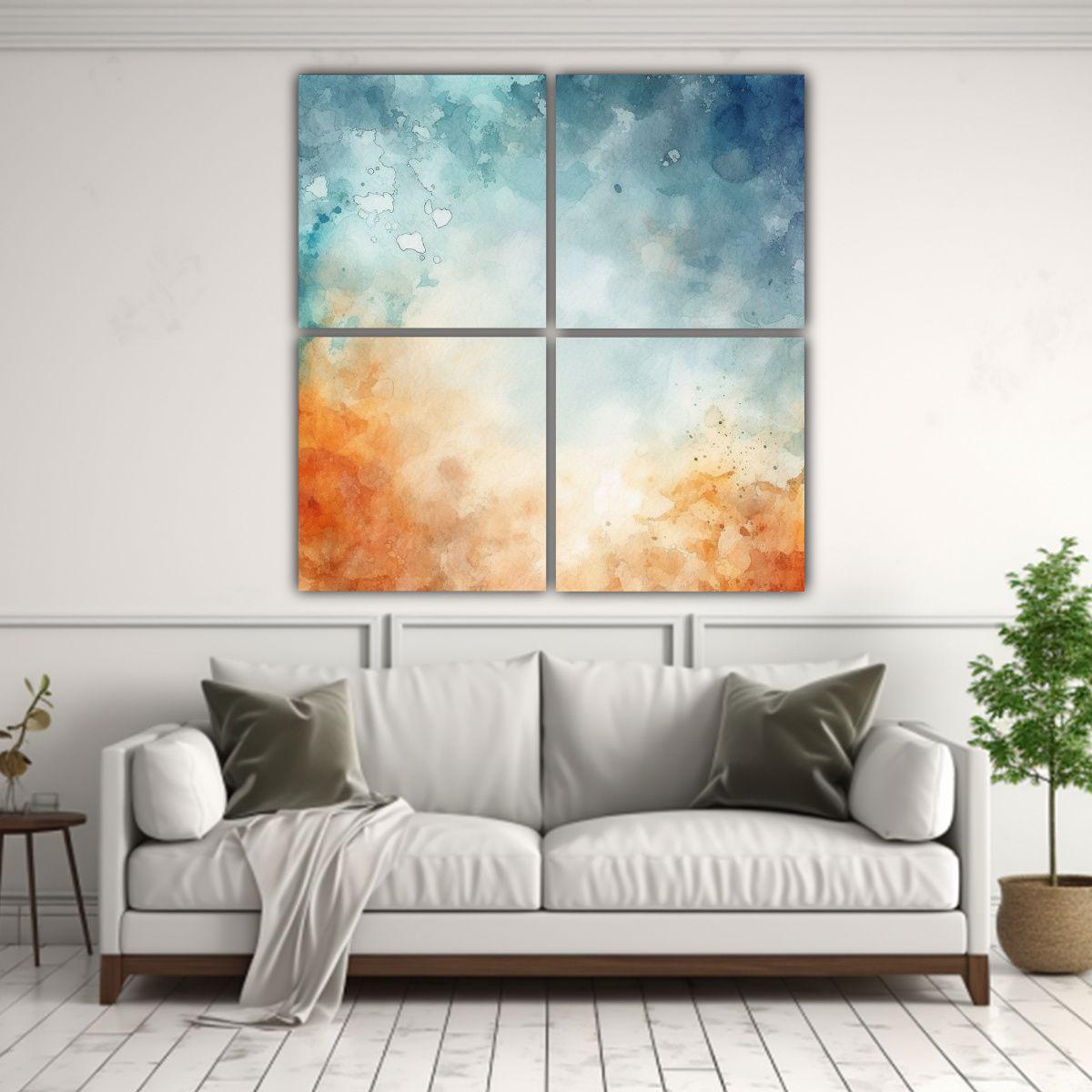 Cuadro Impreso Intensidad Acuarela Fondo Limpio 160x160 Cm-2