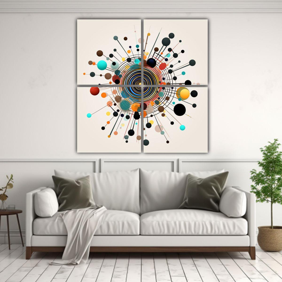 Cuatro Telas En Bastidor Arte Cinético 60x60 Cm-2