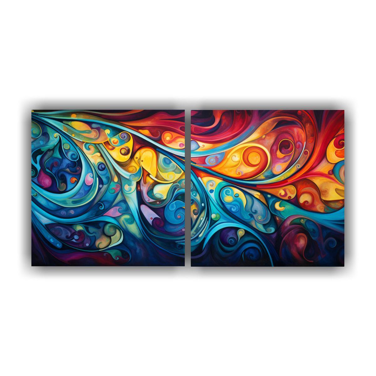 Conjunto De Cuadros Cuadro Calma Patrones 40x20 Cm-0