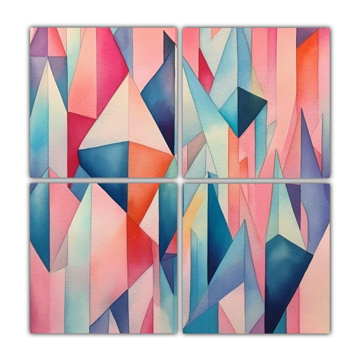 Cuadros De Pared Vintage Modernos, Acuarela 160x160 Cm-0