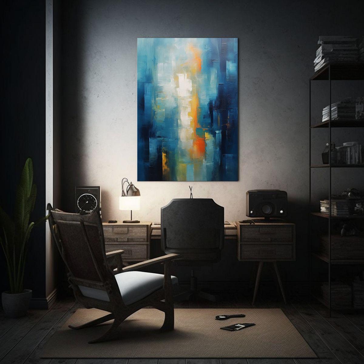 Cuadro Abstracto De Habitación Con Realismo Y 50x75cm-2