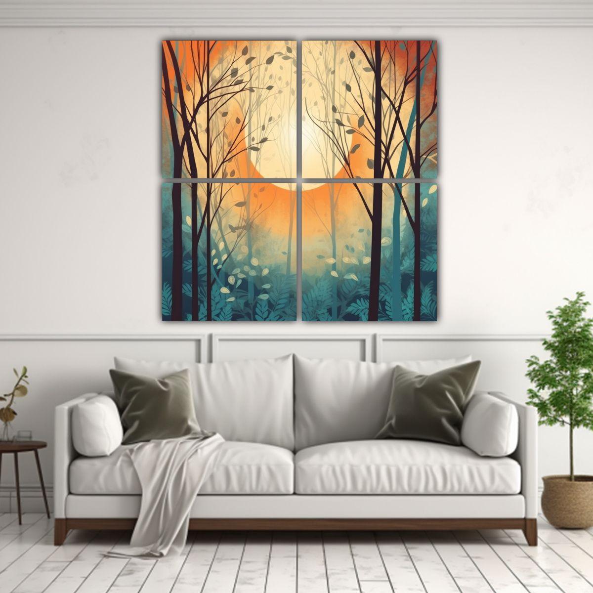 Cuadro Decorativo Vintage Con Detalle De Artes 140x140 Cm-2