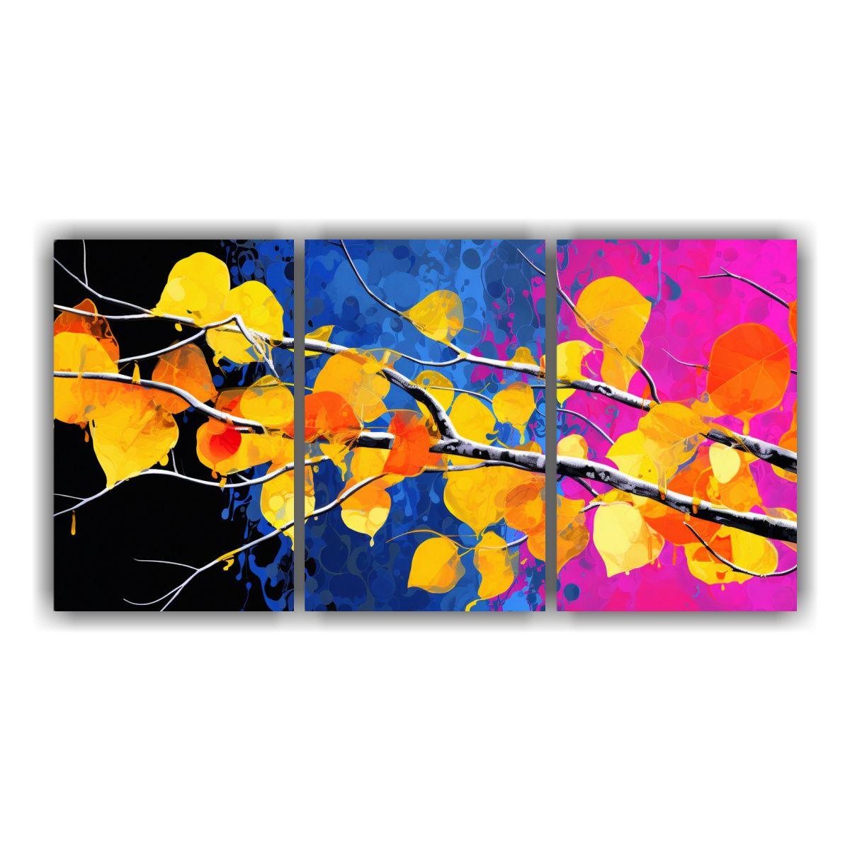 Cuadros Abstractos De Árboles De Álamos 90x45 Cm-0