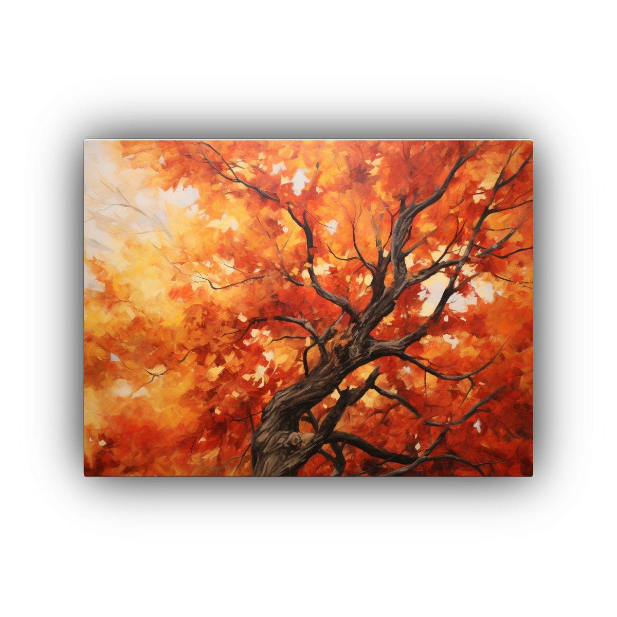 Cuadro Abstracto De Árboles De Arce En Tela 45x30cm-0
