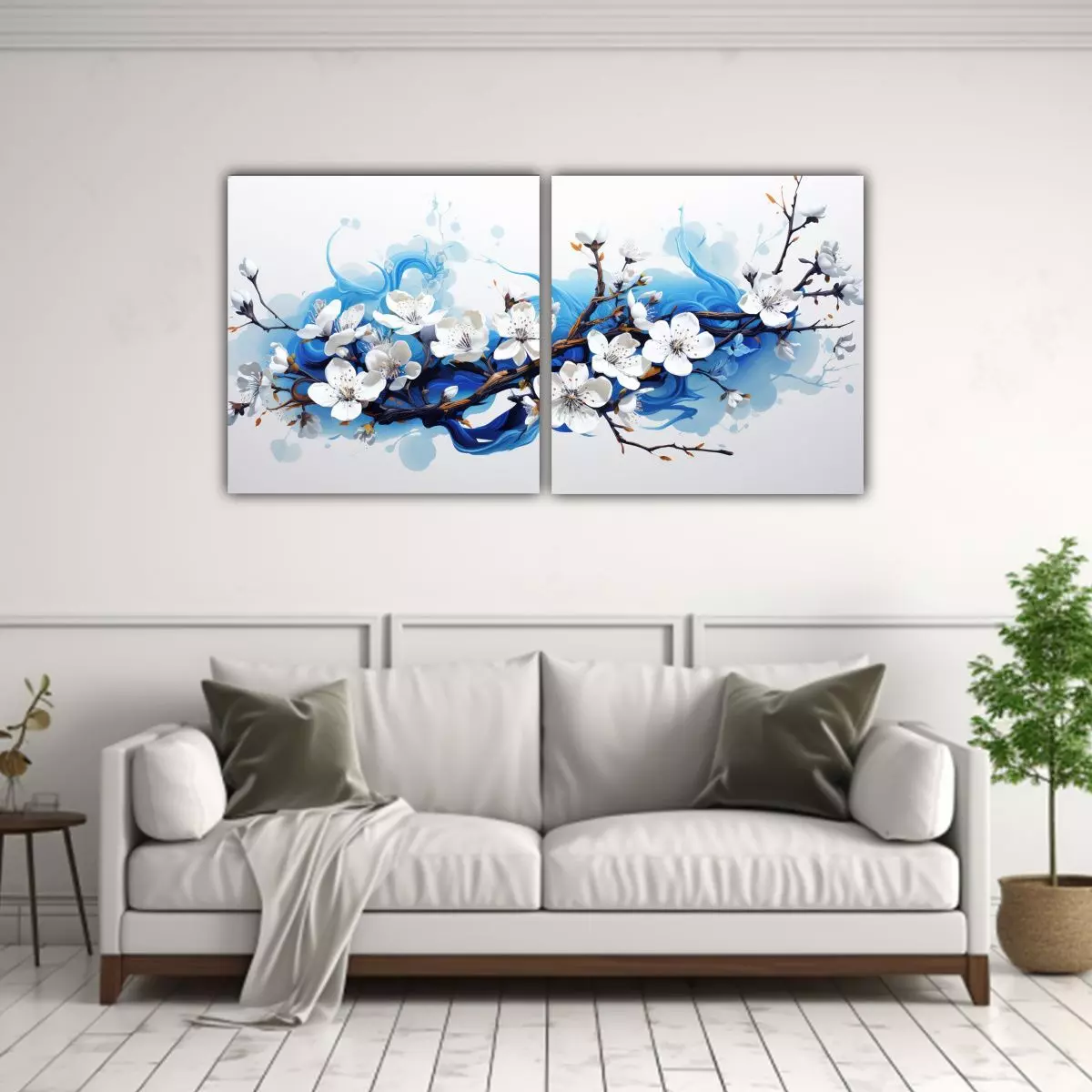 Pinturas Abstractas En Lienzo Armonía Cromática 80x40 Cm-2