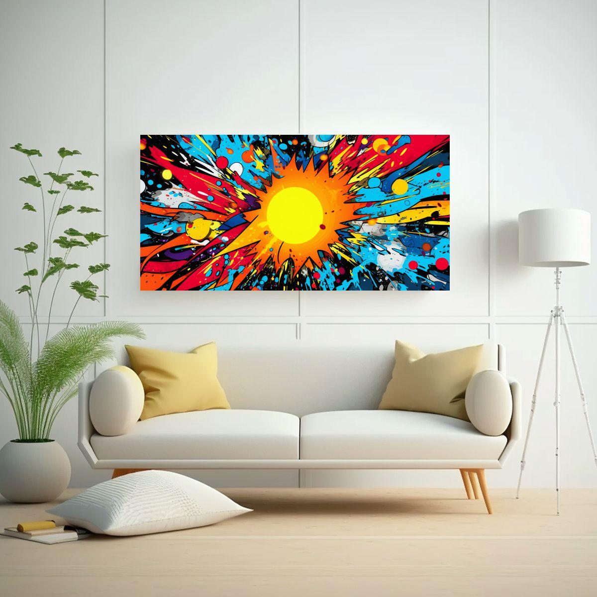 Cuadros Decorativos Abstractos Fusión Vibrante 100x50cm-2