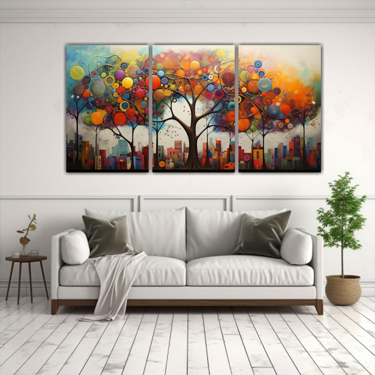 Juego 2 Arte Pared Sublimada Regalo árboles 240x120 Cm-2