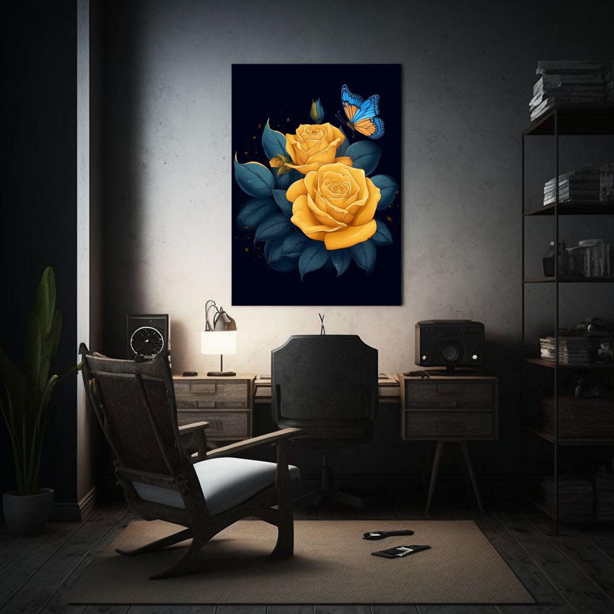 Arte De Pared Forma Vision Lienzo De Una Rosa 30x45cm-2