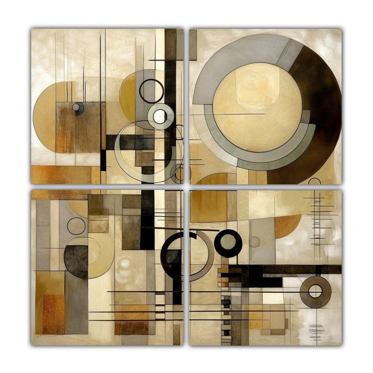 Cuadro Abstracto Regalo Líneas Finas Colores 100x100 Cm-0