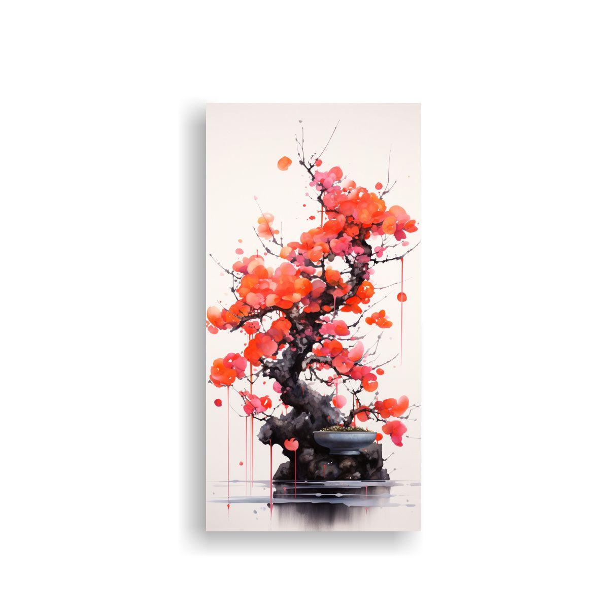 Pintura Abstracta De Colores Naranja Y Negro Con 60x120cm-0