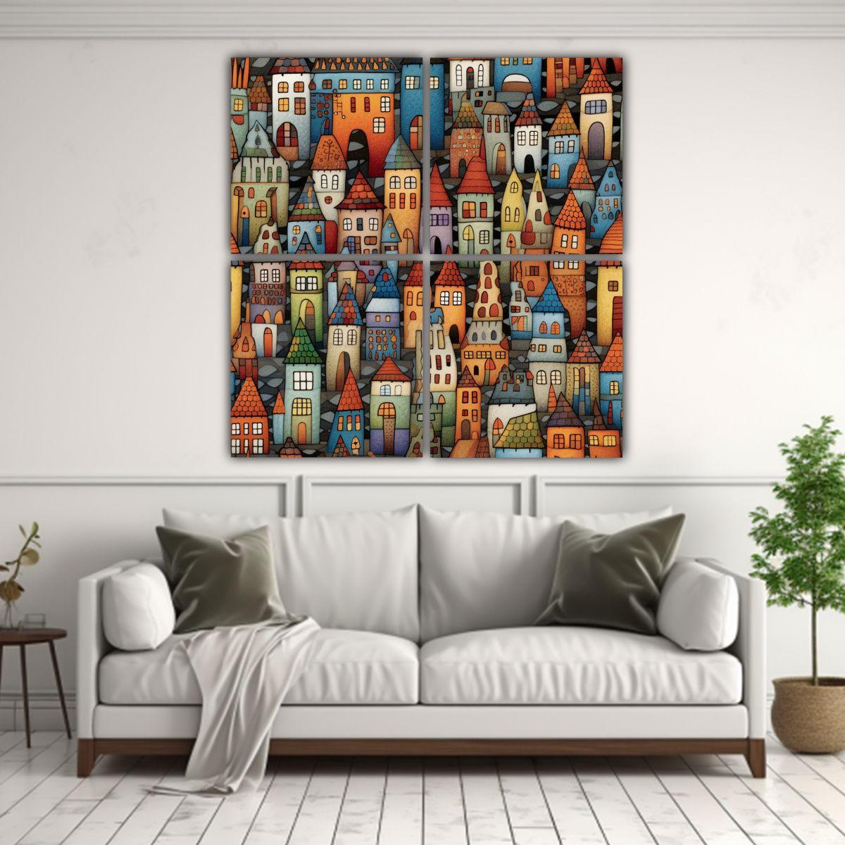 Cuatro Cuadros De Tela Sublimada Con Estilo 180x180 Cm-2