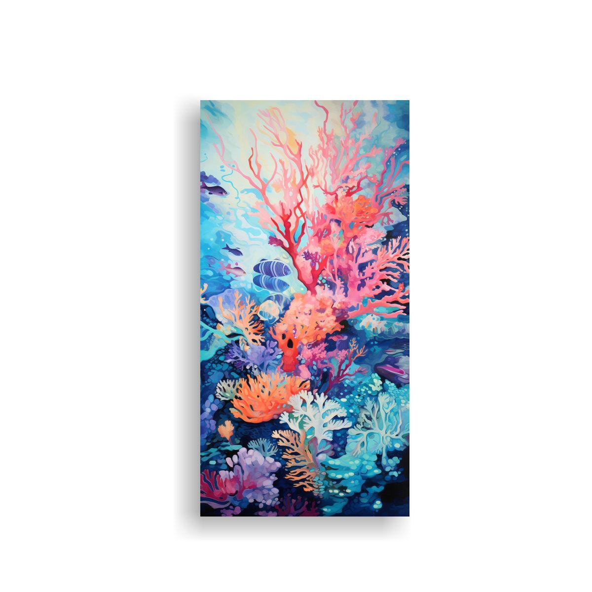 Lienzo De Tela Abstracto Del Coral Submarino 30x60cm-0
