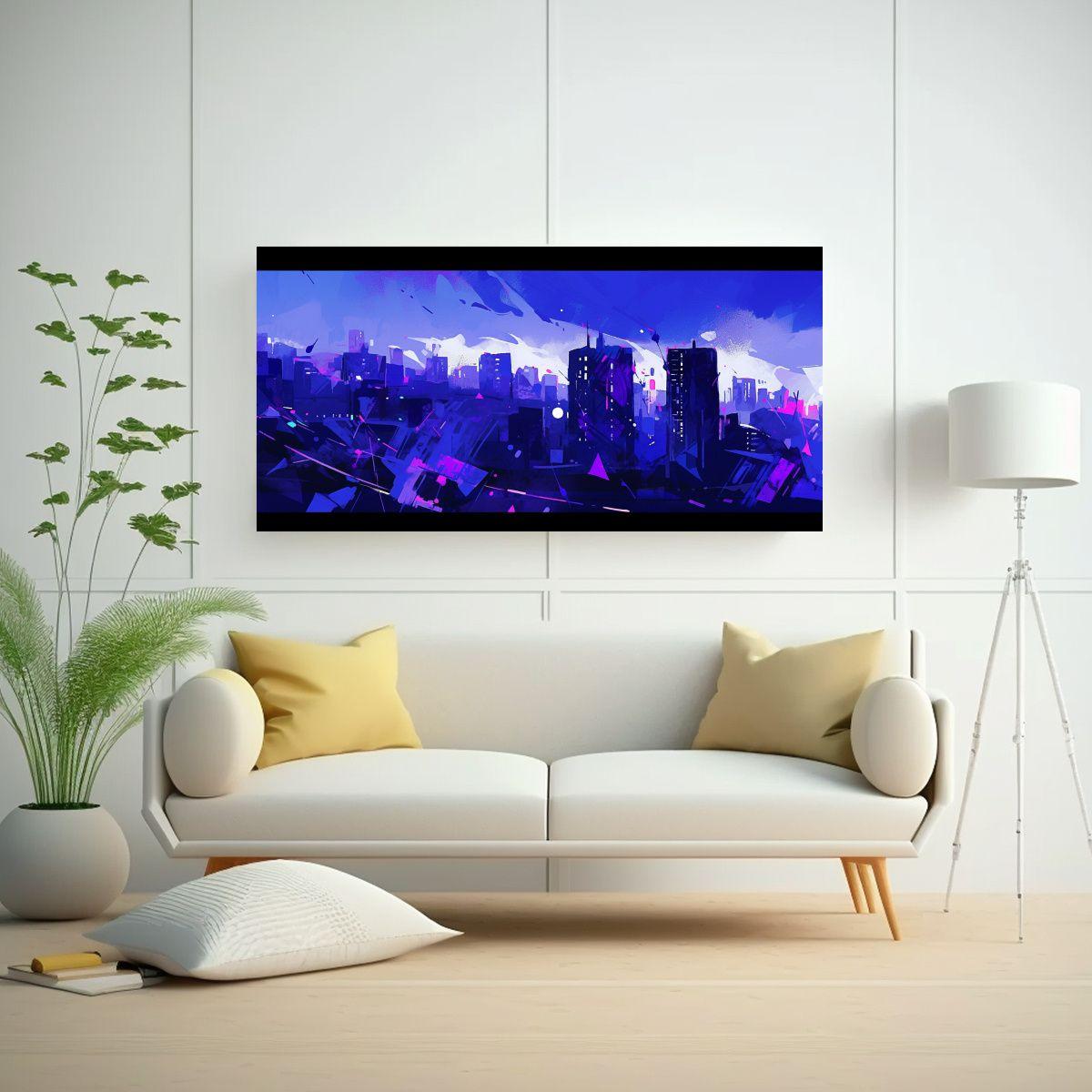 Tela En Bastidor Imagen Brillante De Santiago En C 160x80cm-2