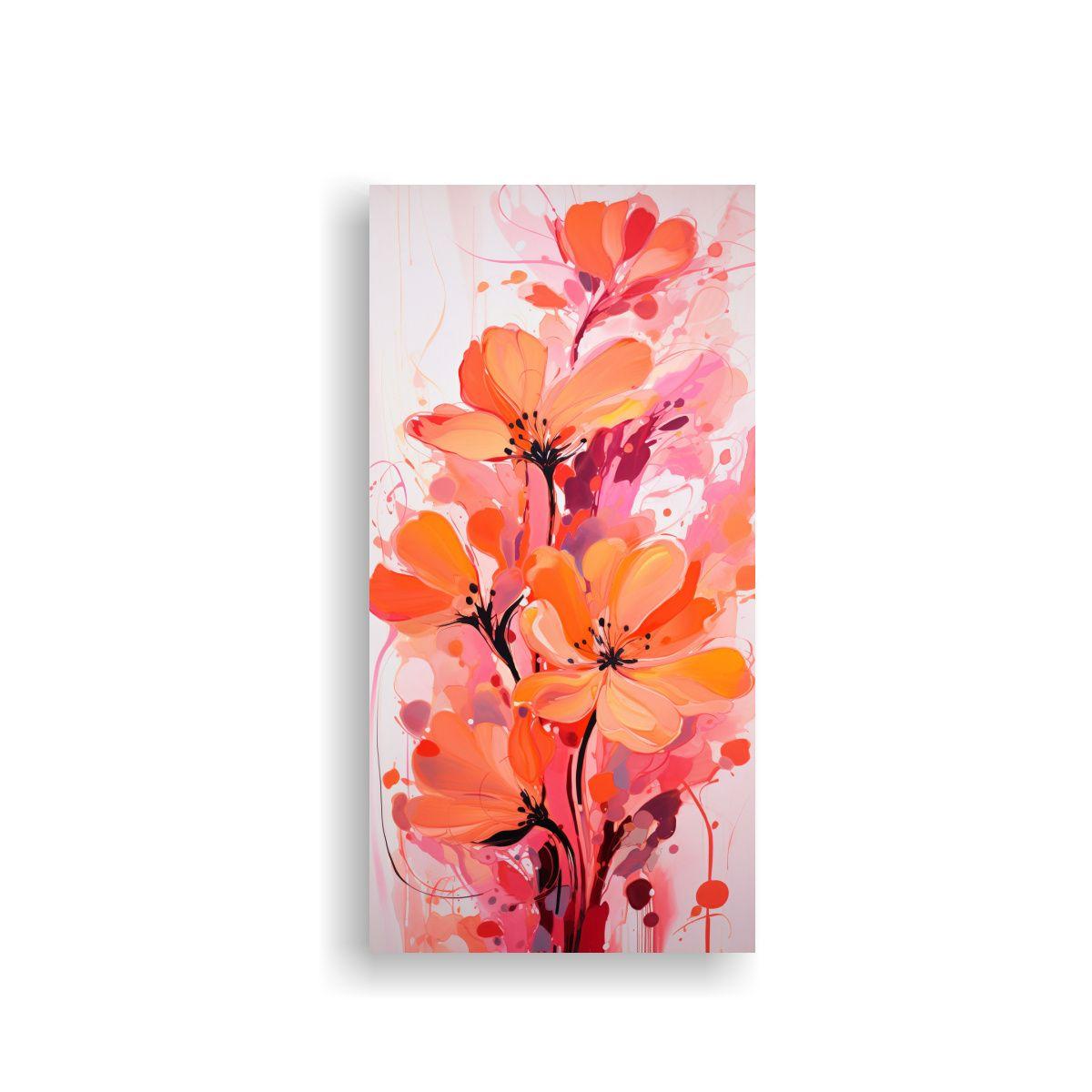 Lienzo Tela Artesanal Naranja Y Rosa Estilo 70x140cm-0