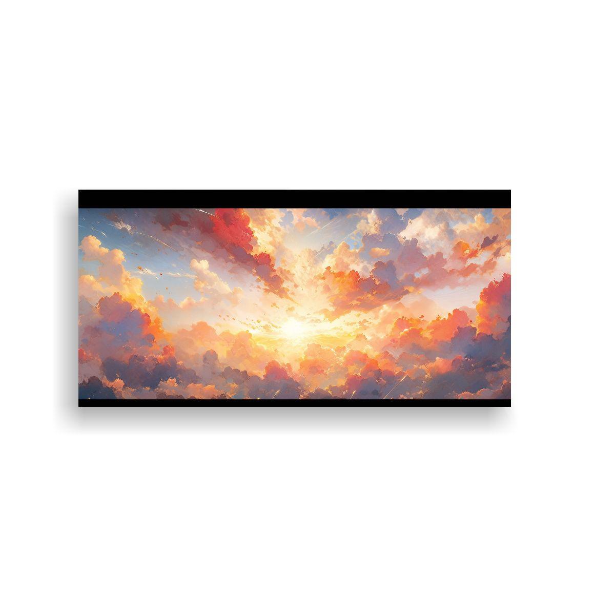 Cuadro Acuarela Paisajes Cielo Arcoíris Abstracto 120x60cm-0