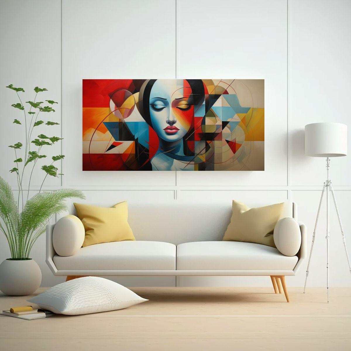Pinturas Abstractas Figuras Geométricas: Cuadro 160x80 Cm-2