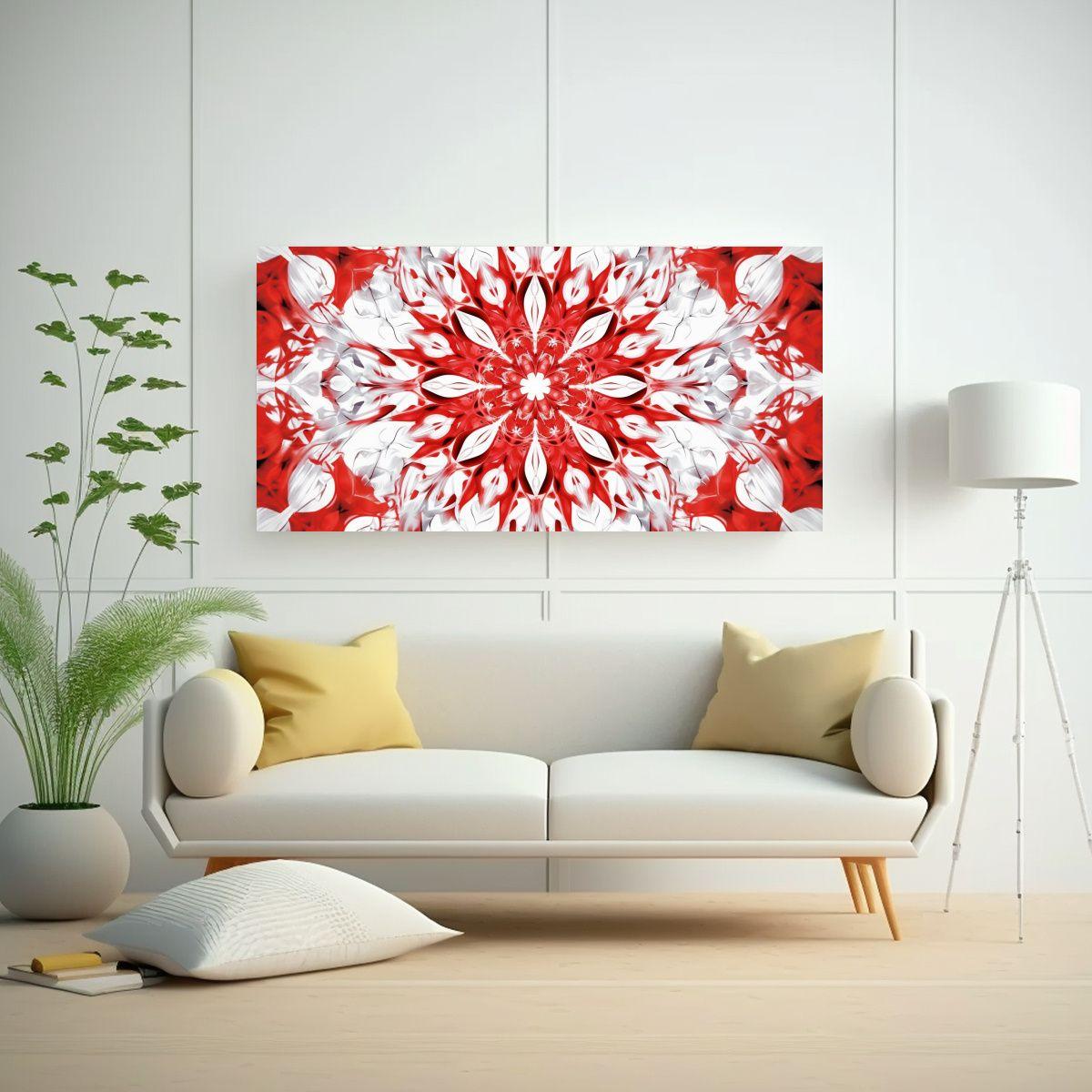 Pinturas De Pared Modernas Con Patrones Rojos 100x50cm-2