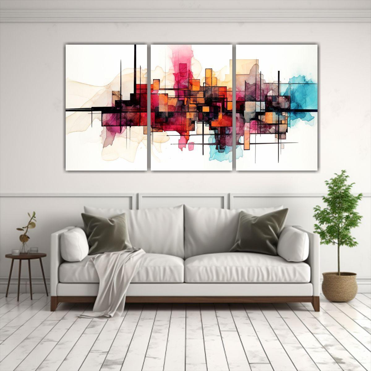 Pinturas Decorativas Modernas Surrealistas 90x45 Cm-2