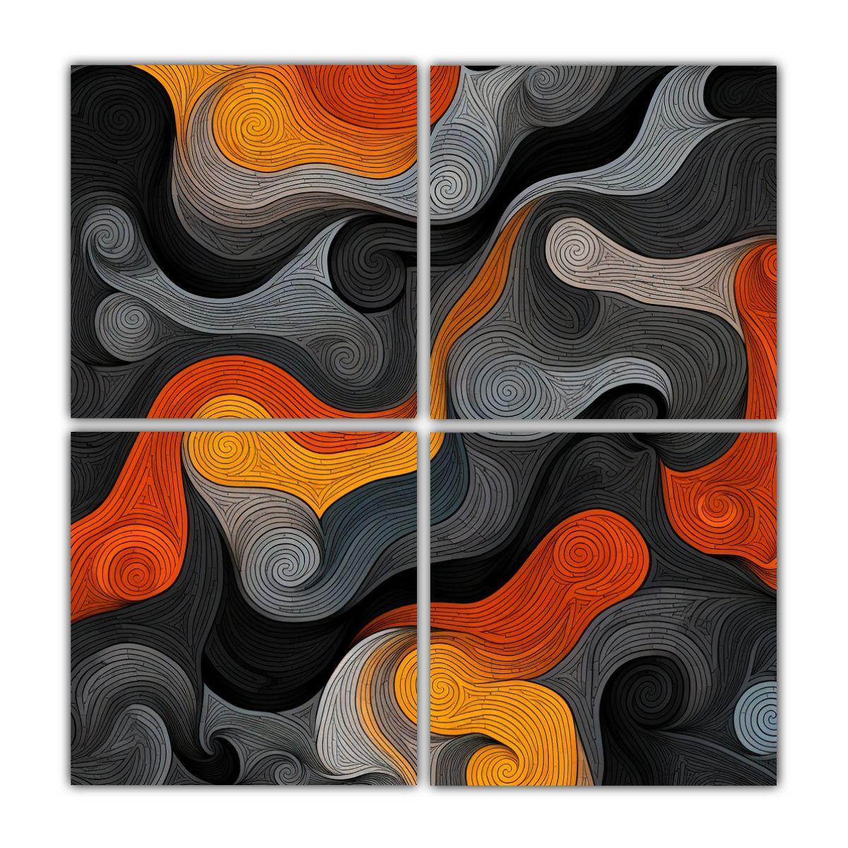 Pintura Decorativa Abstracta Con Patrón 40x40 Cm-0