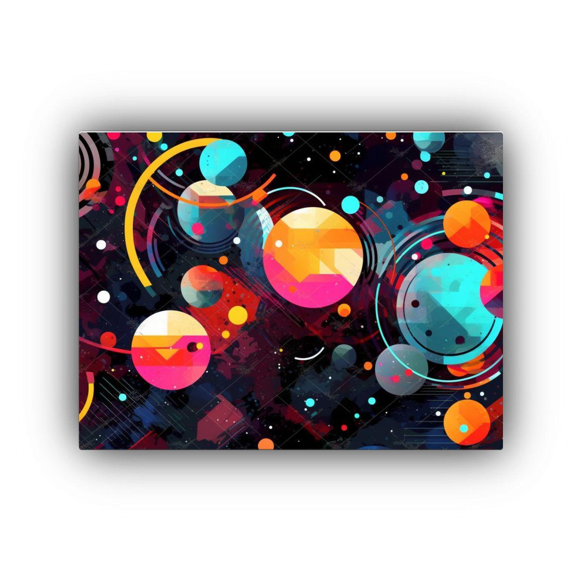Cuadro Geométrico Inspirado En El Espacio, Regalo De Arte C 65x50cm-0