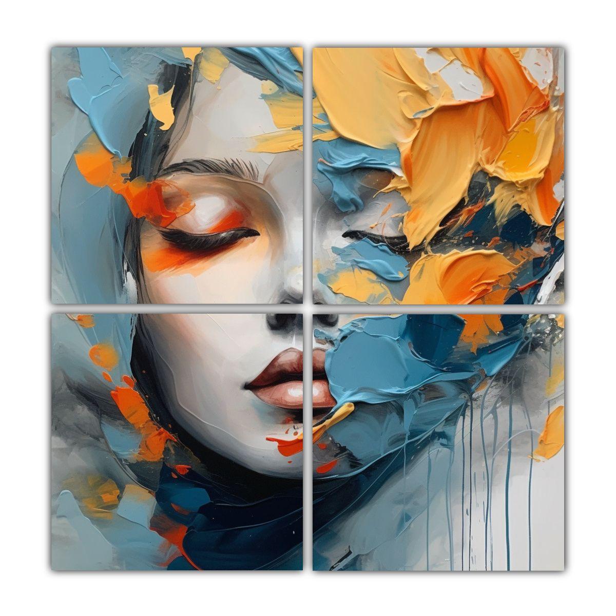 Pintura Abstracta En Capas Que Inspira Confianza 40x40 Cm-0