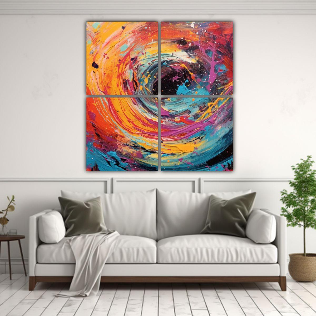 Cuatro Lienzos De Tela Creativa Llamativo, 100x100 Cm-2