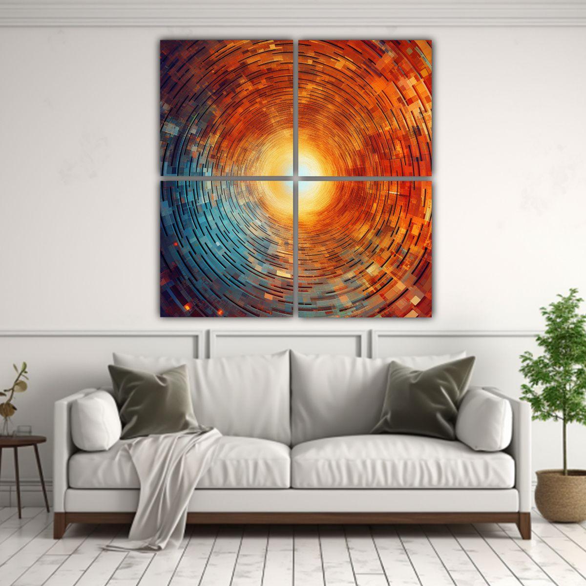 Cuatro Composición Concepto Arte Vortex Medio 180x180 Cm-2