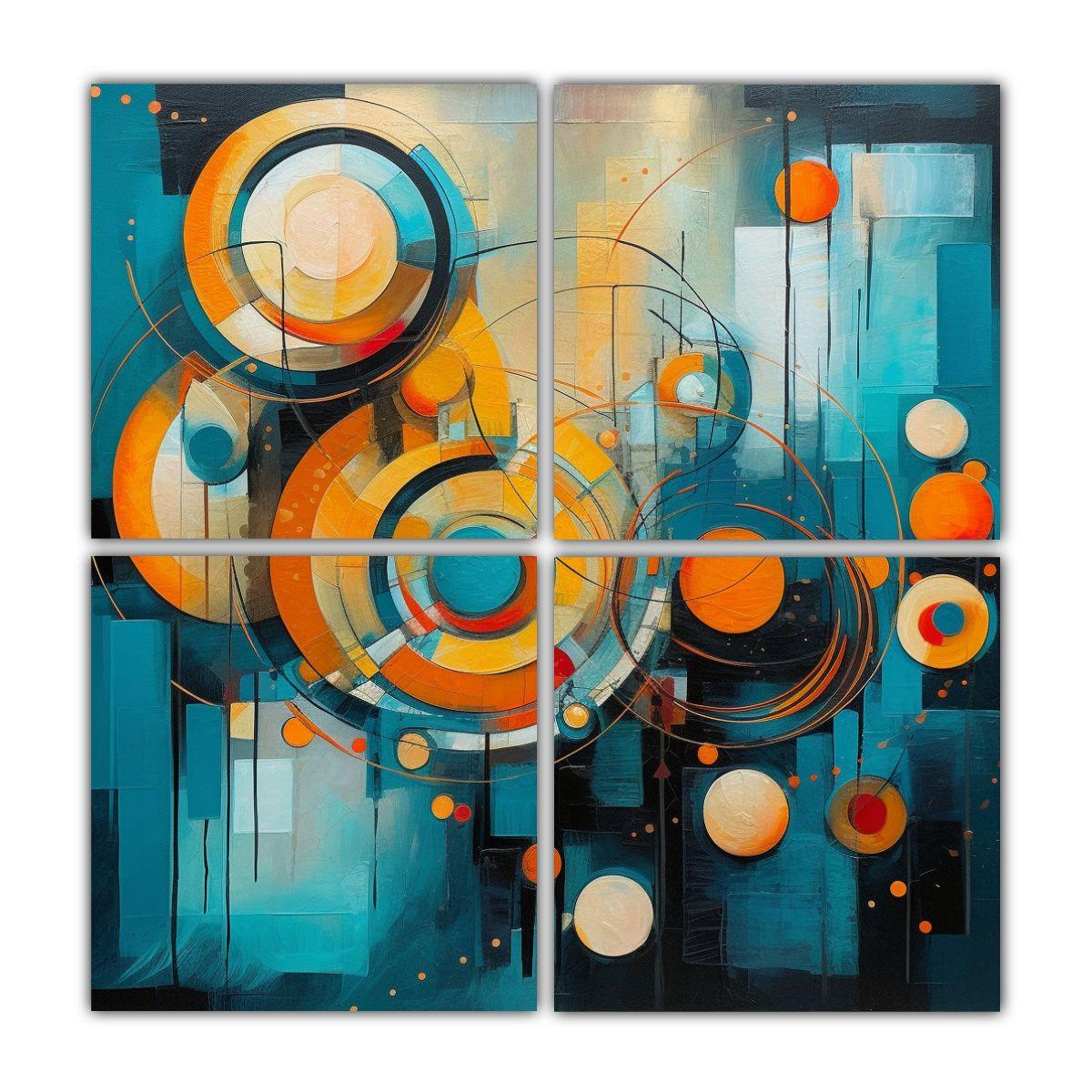 Cuadro Abstracto Con Estilo Clásico De Círculos 160x160 Cm-0