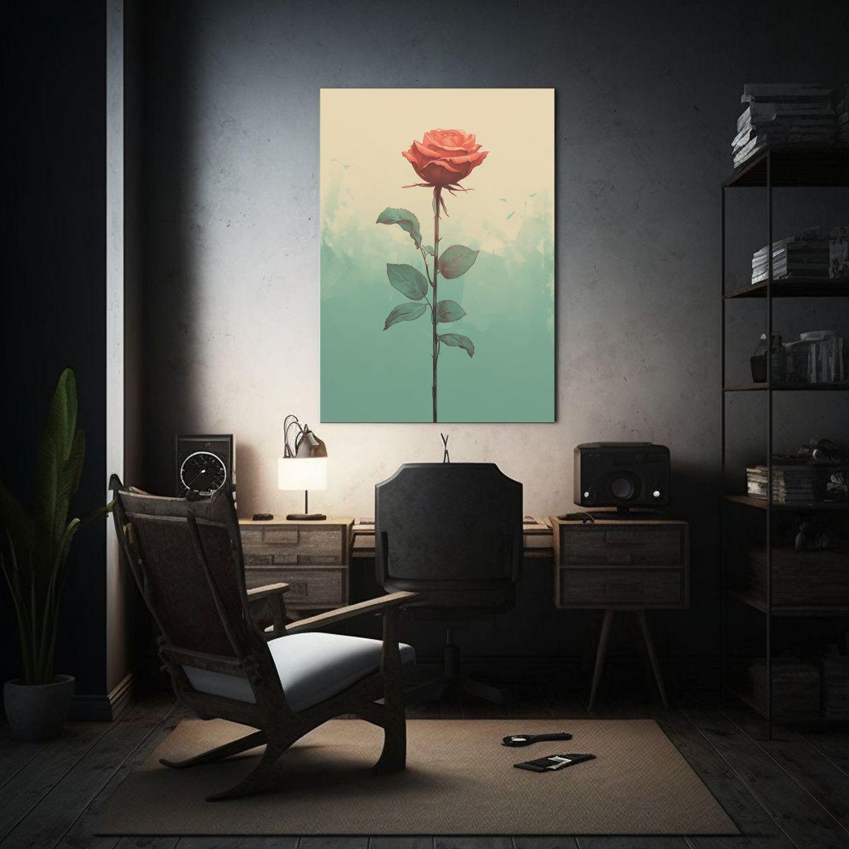Tela En Bastidor Forma Combinación De Rosas Rojas 50x75 Cm-2